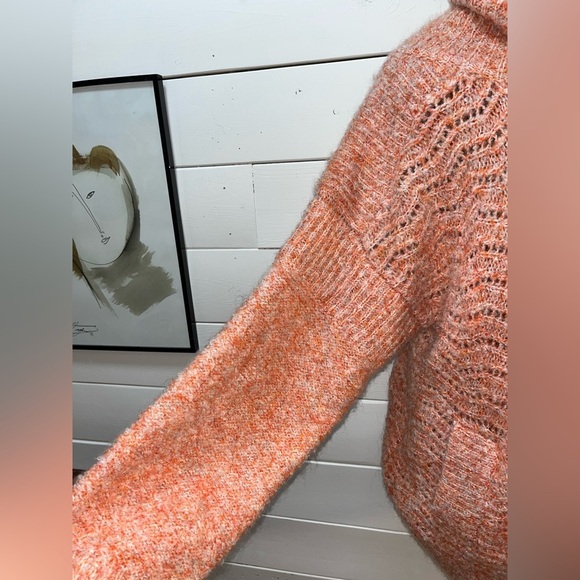 ❣️TRACY REESE Anthropologie - Orange Textured Turtleneck Sweater - Size S - Picture 7 of 9